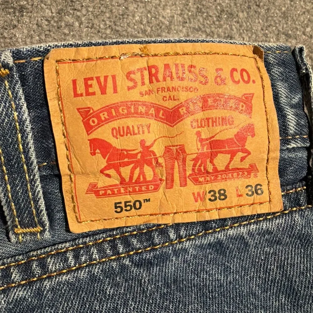 NEW Levi's Mens 550 Denim Jeans Relaxed Fit Mens Size 38X36 Blue NWT
